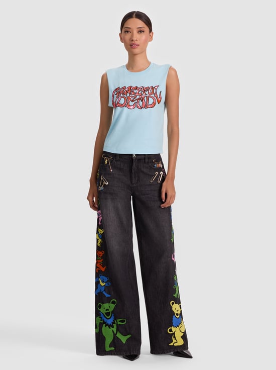 CAROLINA BLUE MULTI-A+O X GRATEFUL DEAD MICAH MUSCLE TANK