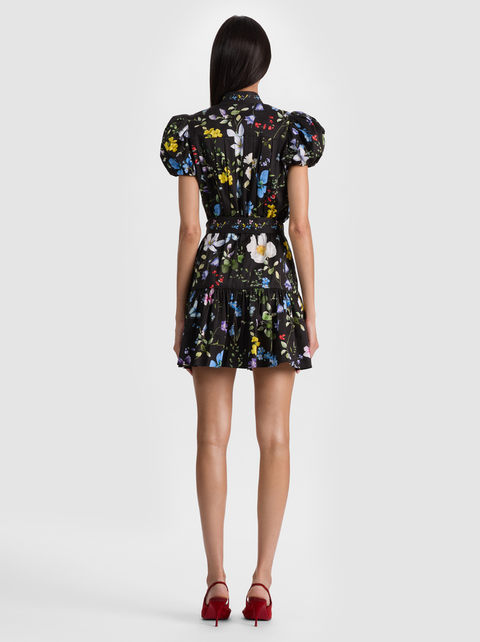 CORA MINI SHIRT DRESS - TWISTING VINES BLACK image 2 - ALICE + OLIVIA