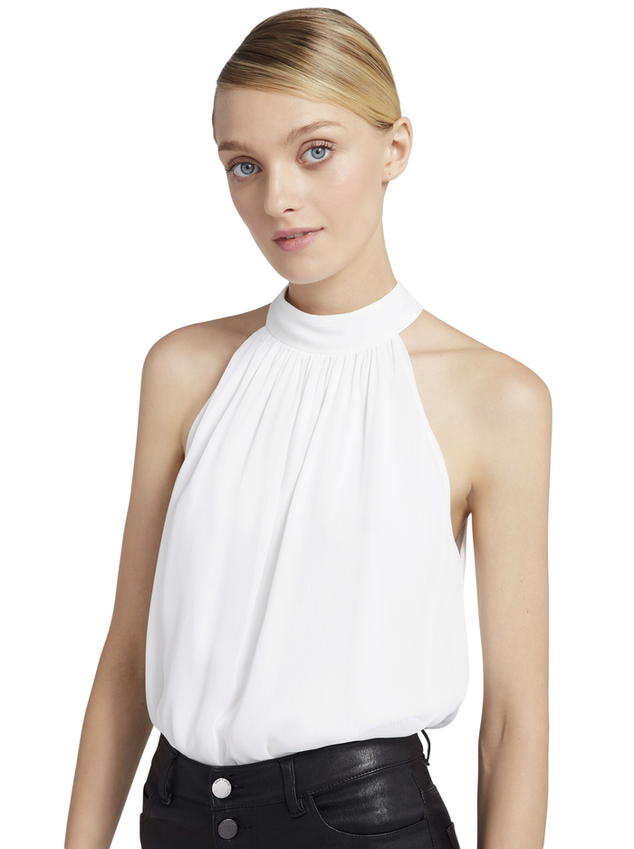 Maris Halter Neck Gathered Top In White