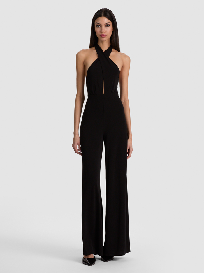 EVELINA HALTER JUMPSUIT - BLACK - ALICE + OLIVIA