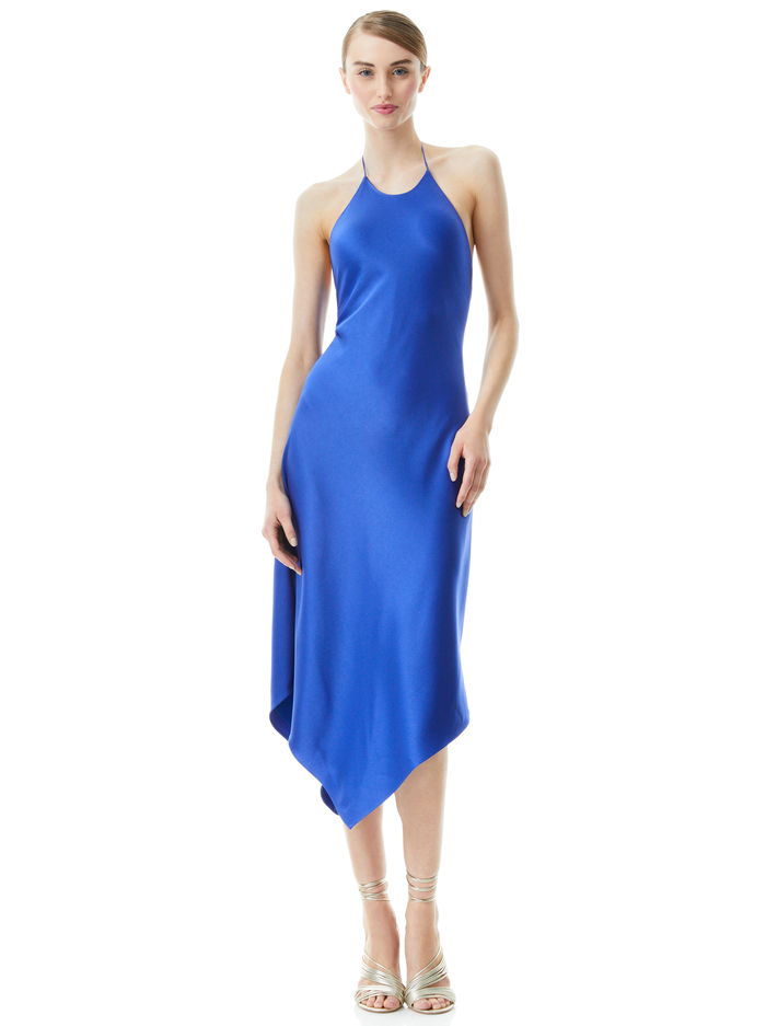 FRANCENE HANDKERCHIEF HEM MIDI DRESS - COBALT image 4 - Alice And Olivia