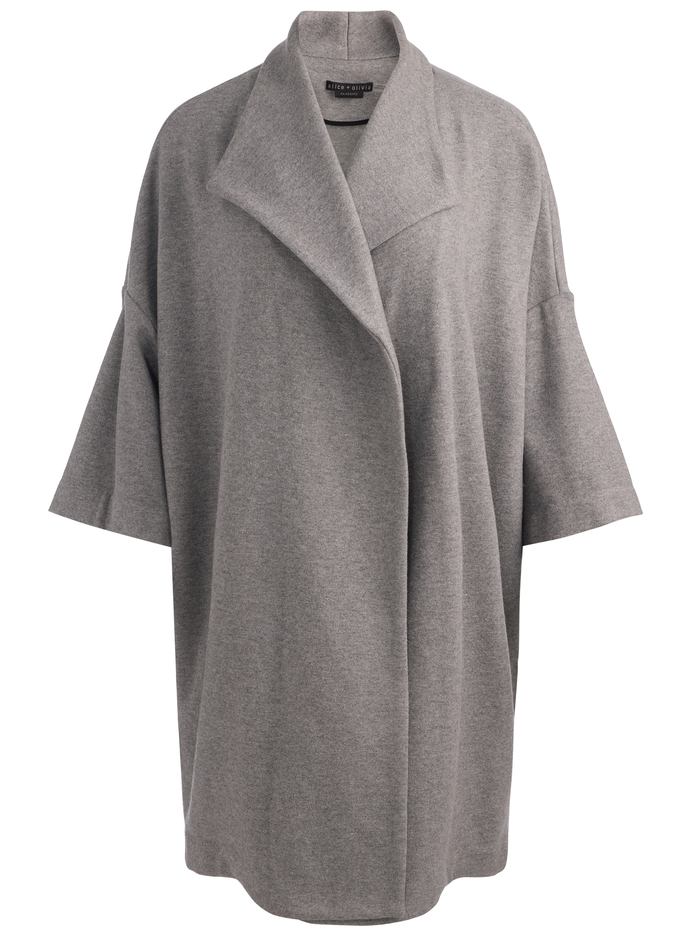 HESTER OPEN FRONT COAT - STORM GREY image 5 - ALICE + OLIVIA