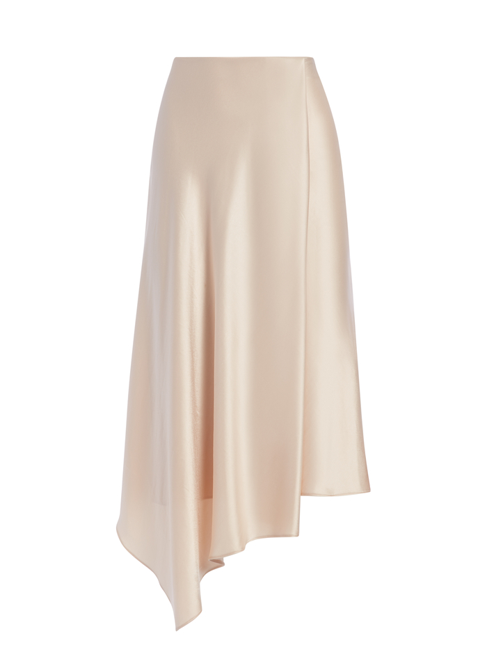 JAYLA DRAPE SLIP MIDI SKIRT - TAUPE image 5 - Alice And Olivia