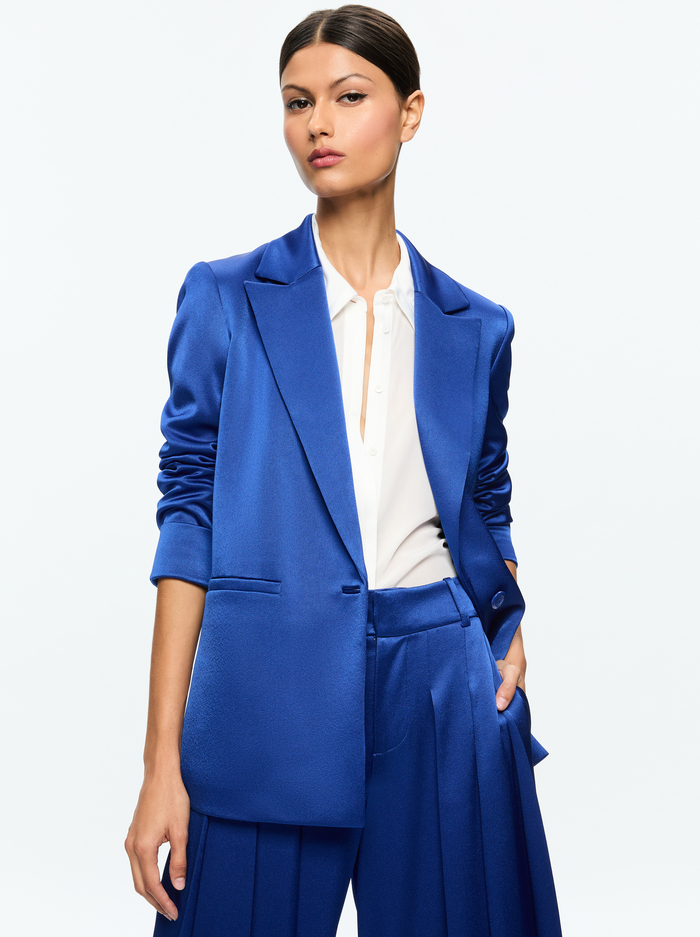 DENNY BOYFRIEND BLAZER - ROYAL - Alice And Olivia