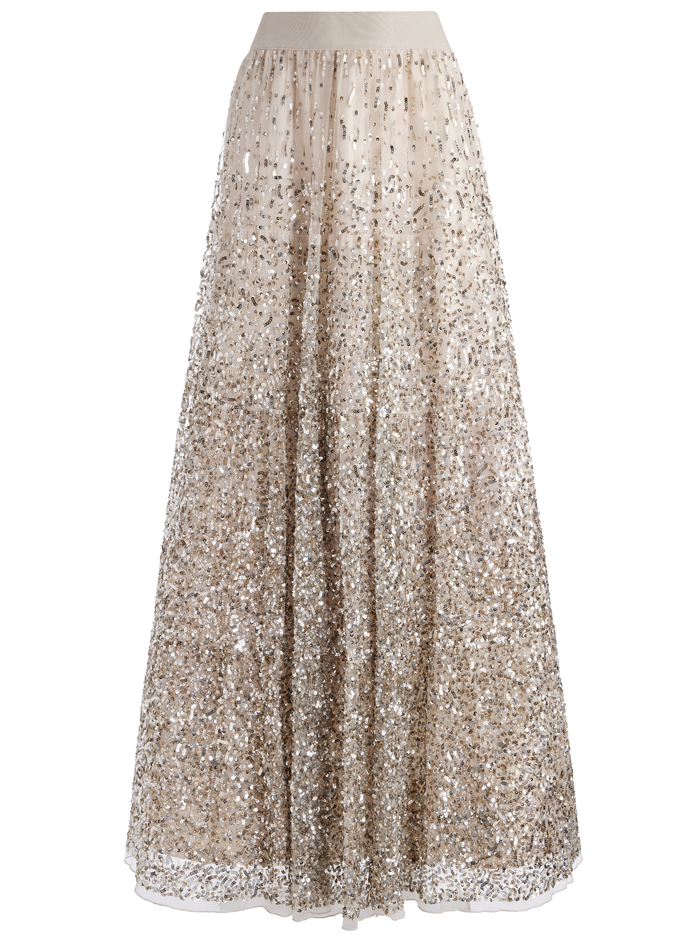 CATRINA SEQUIN EMBELLISHED GOWN SKIRT - CHAMPAGNE/MULTI image 5 - Alice And Olivia