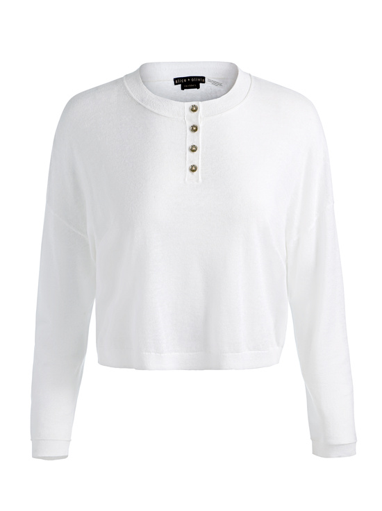 SOFT WHITE-ALAINA LINEN HENLEY