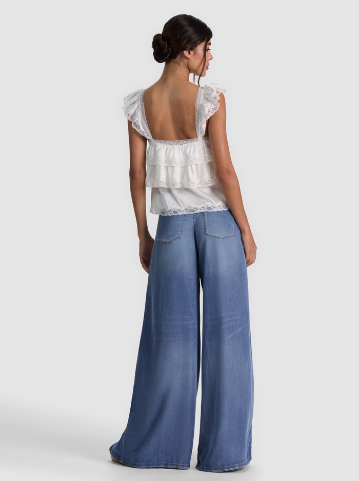 SYLVIE TIERED LACE BLOUSE - VANILLA image 2 - ALICE + OLIVIA