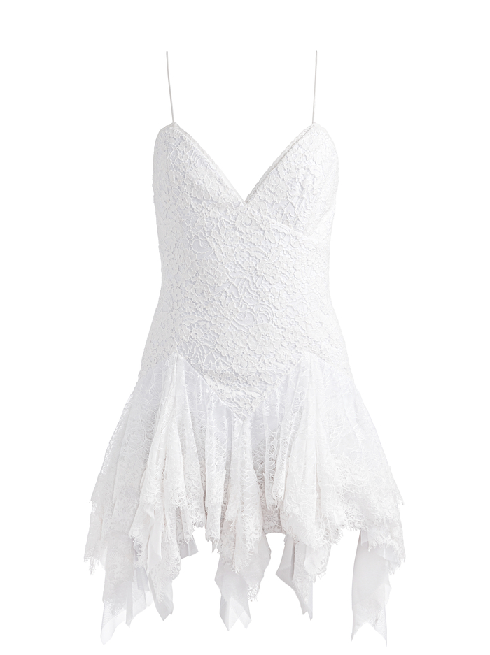 STARA LACE SLIP MINI DRESS - WHITE image 5 - Alice And Olivia