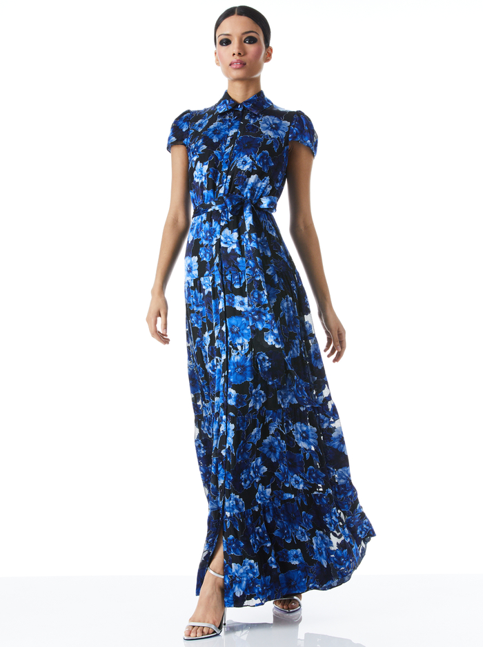 MIRANDA SHORT SLEEVE TIERED MAXI DRESS - DREAM FLORAL ROYALTY image 2 - ALICE + OLIVIA