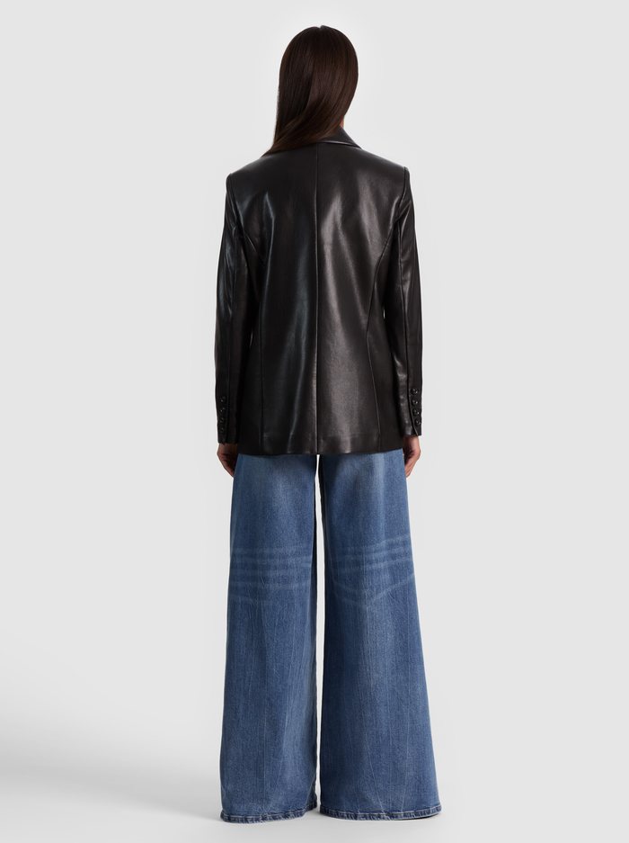 DENNY VEGAN BLAZER - BLACK image 2 - ALICE + OLIVIA