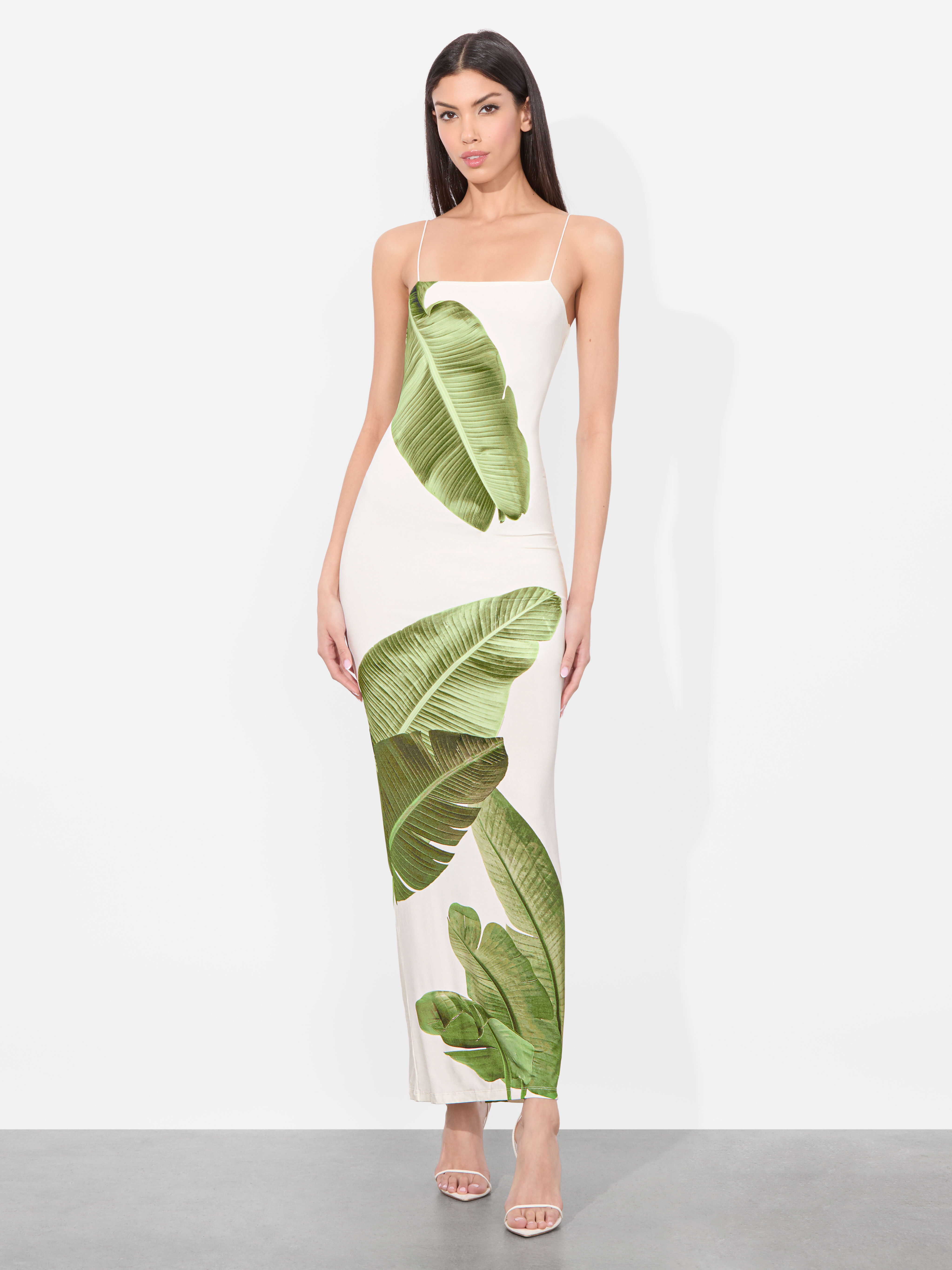 Fifi Maxi Dress In Jungle Palm Off White | Alice + Olivia