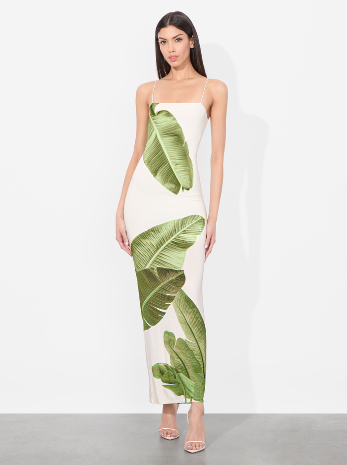 FIFI MAXI DRESS - JUNGLE PALM OFF WHITE - Alice And Olivia