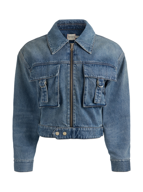 FLORENCE VINTAGE BLUE-LEROY DENIM AVIATOR JACKET
