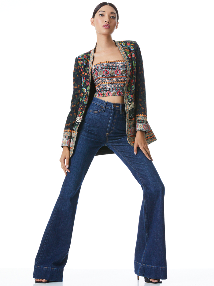 CHRISELLE EMBROIDERED BLAZER - PARADISE image 4 - Alice And Olivia