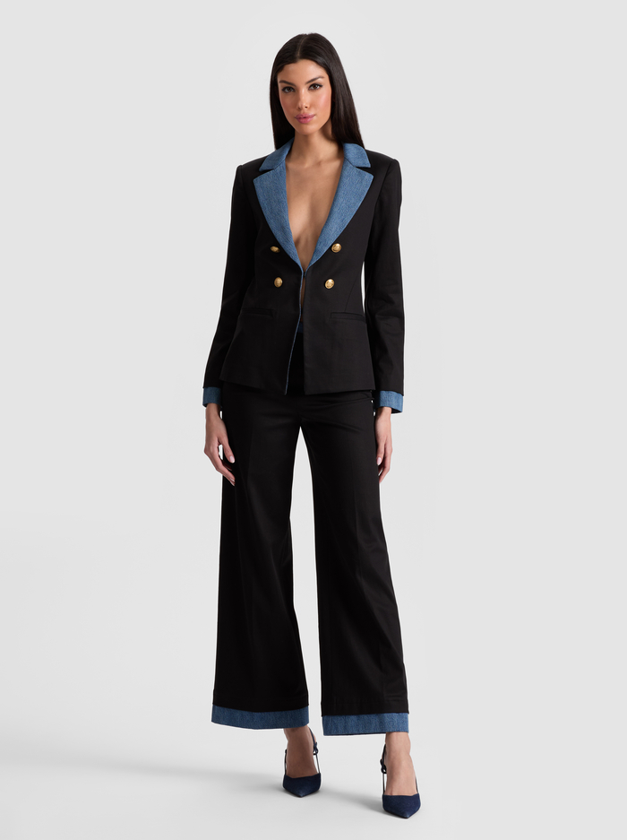 MYA BLAZER - BLACK/LIANA BLUE image 1 - Alice And Olivia