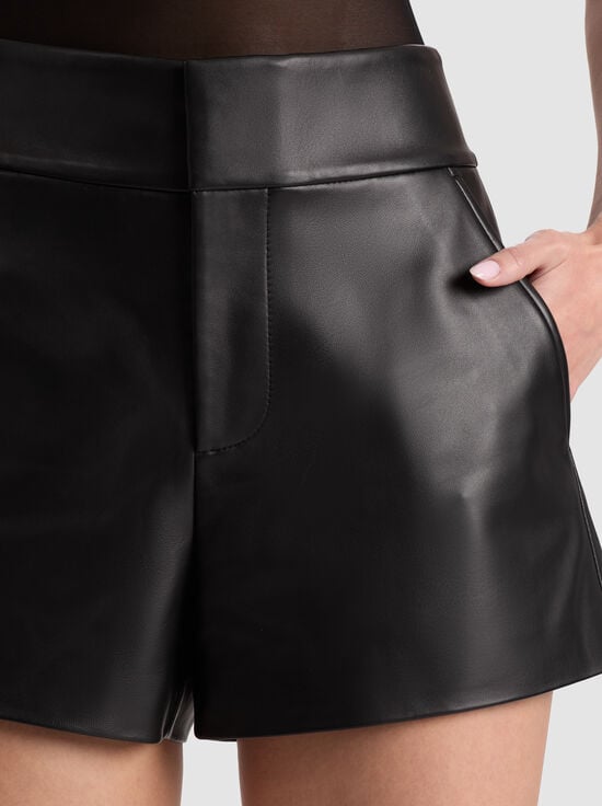 BLACK-CADY LEATHER SHORT