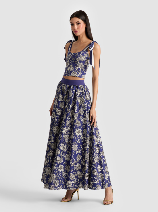 BLOOMING WILD INDIGO-NILDA MAXI SKIRT