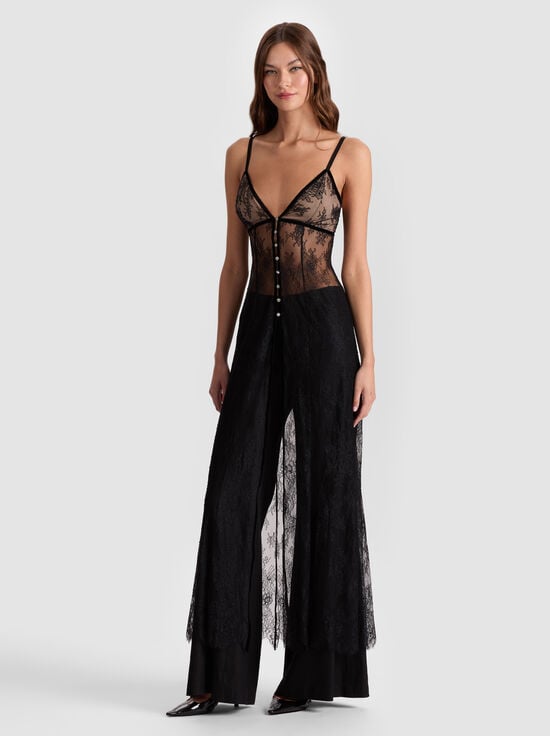 BLACK-MELODIE LACE MAXI TOP