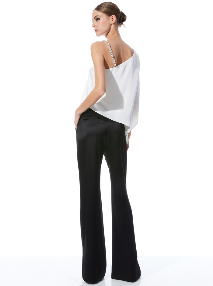 RIKO ONE SHOULDER EMBELLISHED STRAP TOP - ECRU image 1 - ALICE + OLIVIA