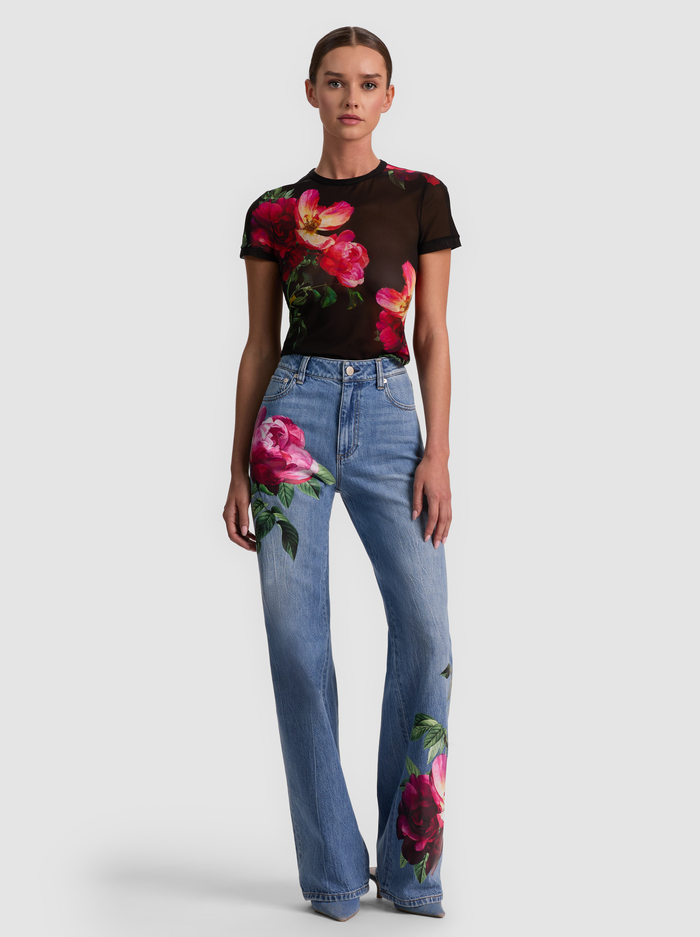 TESS TEE - EMPRESS BLOOM BLACK image 1 - ALICE + OLIVIA