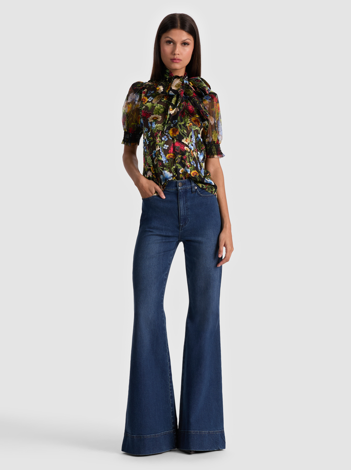 BRENTLEY PUFF SLEEVE BLOUSE - SOCIAL HOUR BLACK image 1 - Alice And Olivia