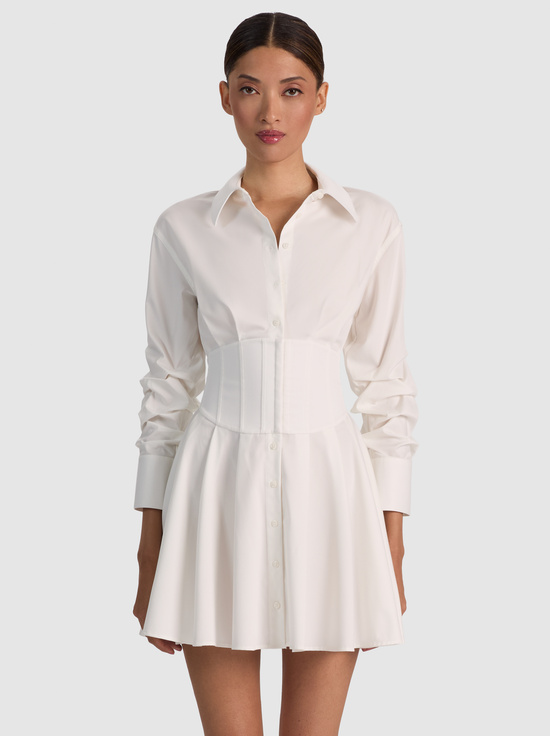 OFF WHITE-EDIE CORSET MINI SHIRT DRESS