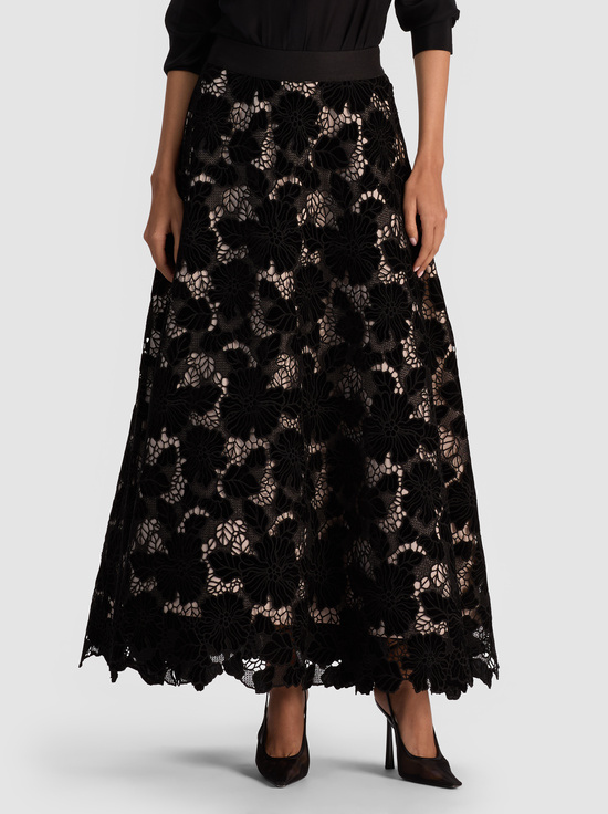 BLACK-LORENA LACE MAXI SKIRT