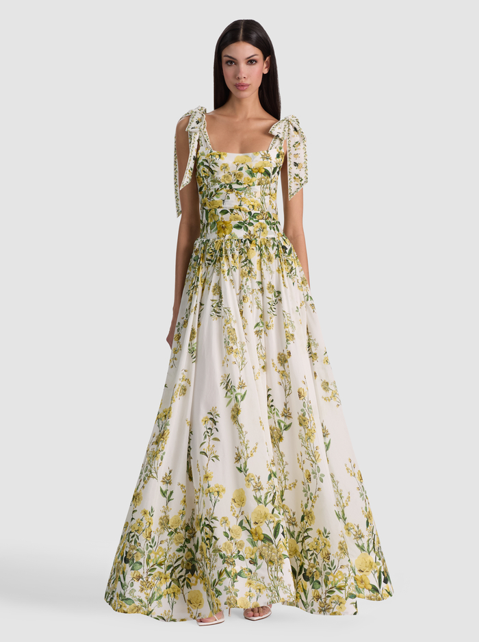 HAVEN FLARED MAXI DRESS - FRESH AIR BUTTER image 4 - ALICE + OLIVIA