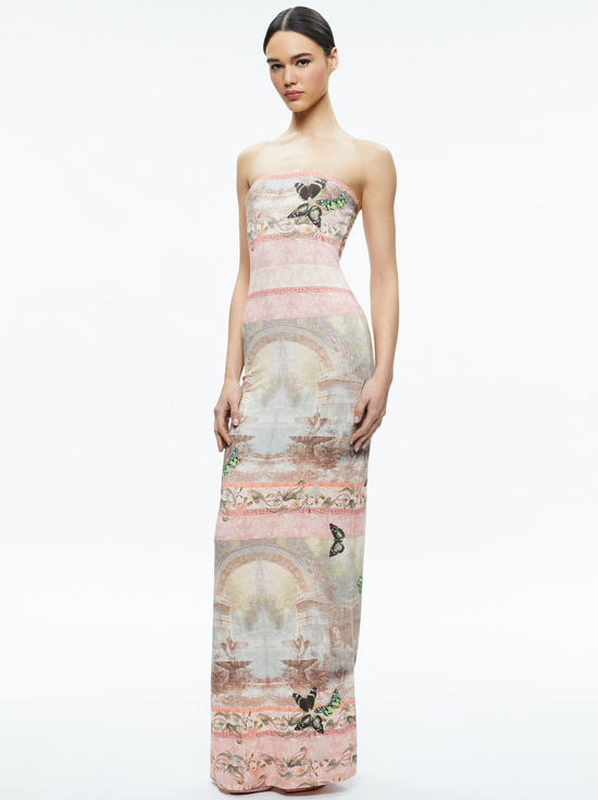 VERSAILLES-DELORA STRAPLESS MAXI DRESS