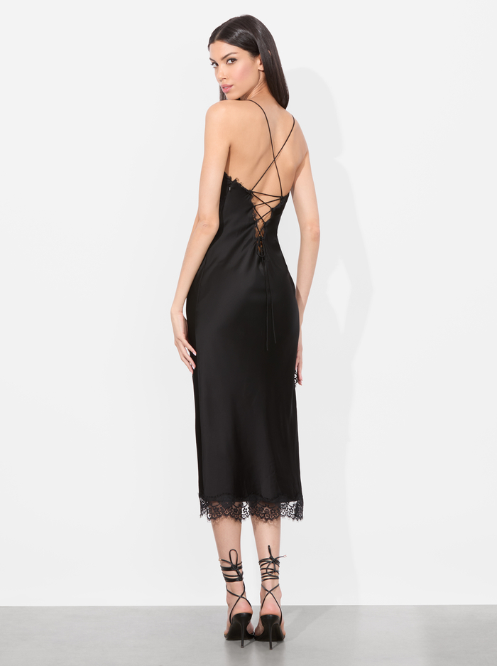ZAIRA LACE SLIP MIDI DRESS - BLACK image 2 - Alice And Olivia