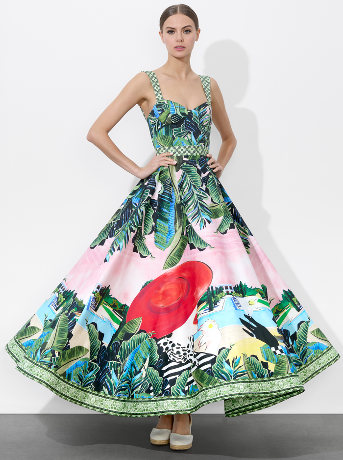 FIA FIT AND FLARE DRESS - PALM BEACH - Alice And Olivia