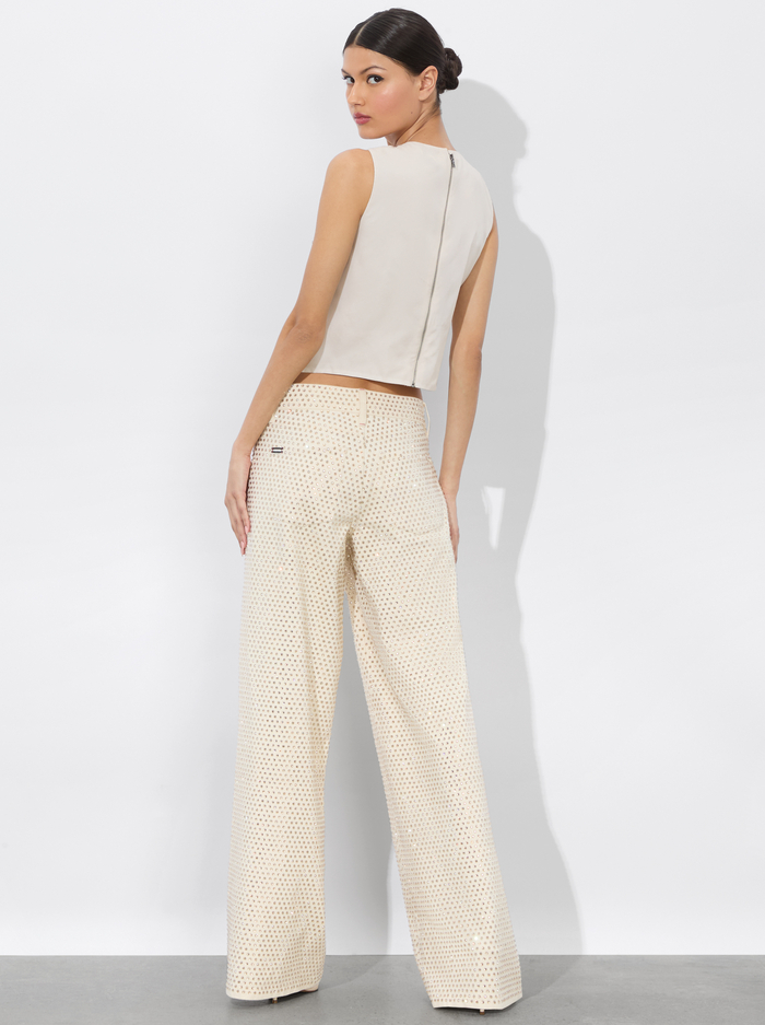 AMAL EMBELLISHED TANK - CHAMPAGNE/CRYSTAL image 2 - Alice And Olivia