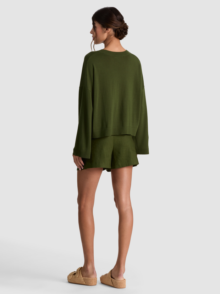 MARGIE WOOL PULLOVER - DARK FERN image 2 - ALICE + OLIVIA