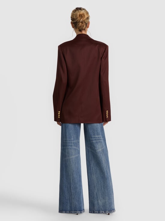 DARK CHOCOLATE-RONAN OVERSIZED BOXY BLAZER