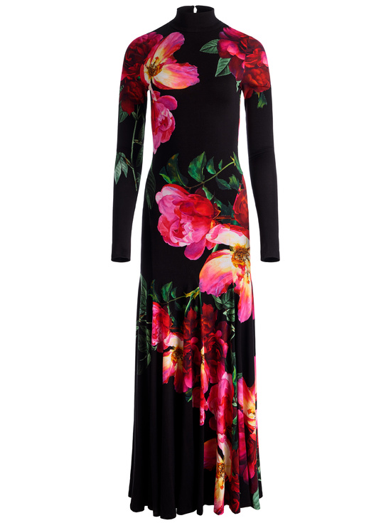 EMPRESS BLOOM BLACK-AUGUSTA OPEN BACK MAXI DRESS