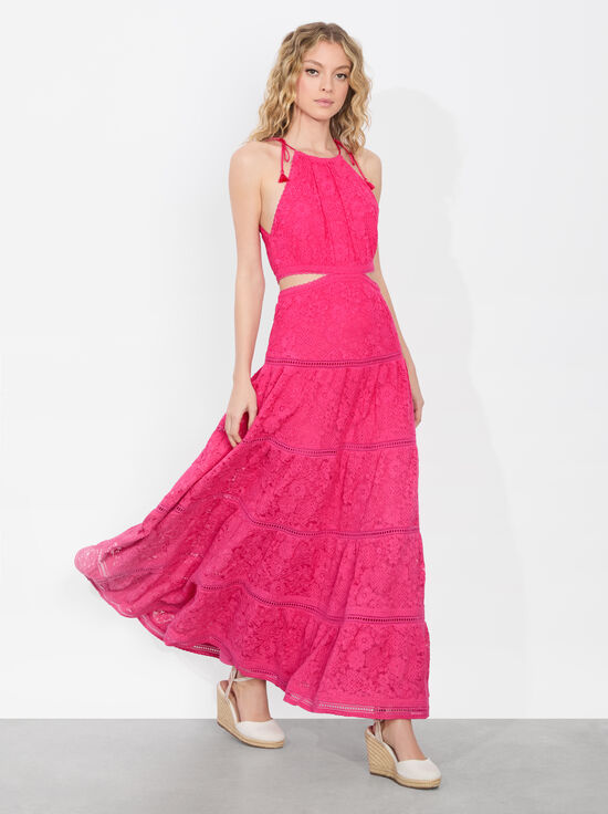 RASPBERRY-MYRTICE MAXI DRESS