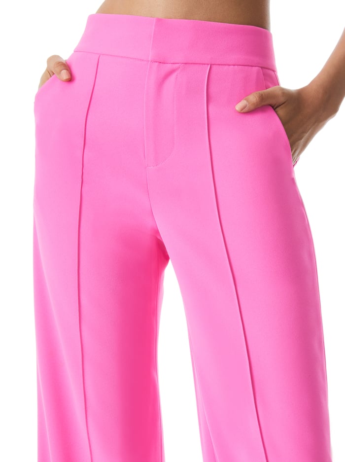 DYLAN HIGH WAISTED WIDE LEG PANT - FRENCH ROSE image 3 - Alice And Olivia