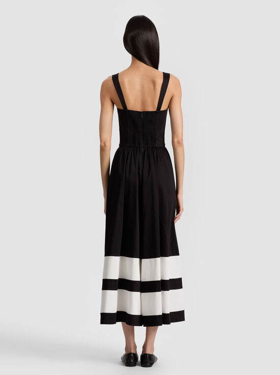 BLACK/OFF WHITE-BELDEN COLORBLOCK JUMPSUIT