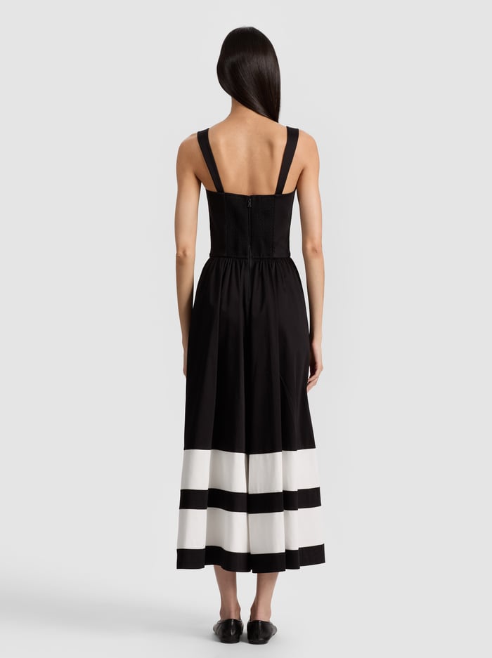 BELDEN COLORBLOCK JUMPSUIT - BLACK/OFF WHITE image 2 - Alice And Olivia