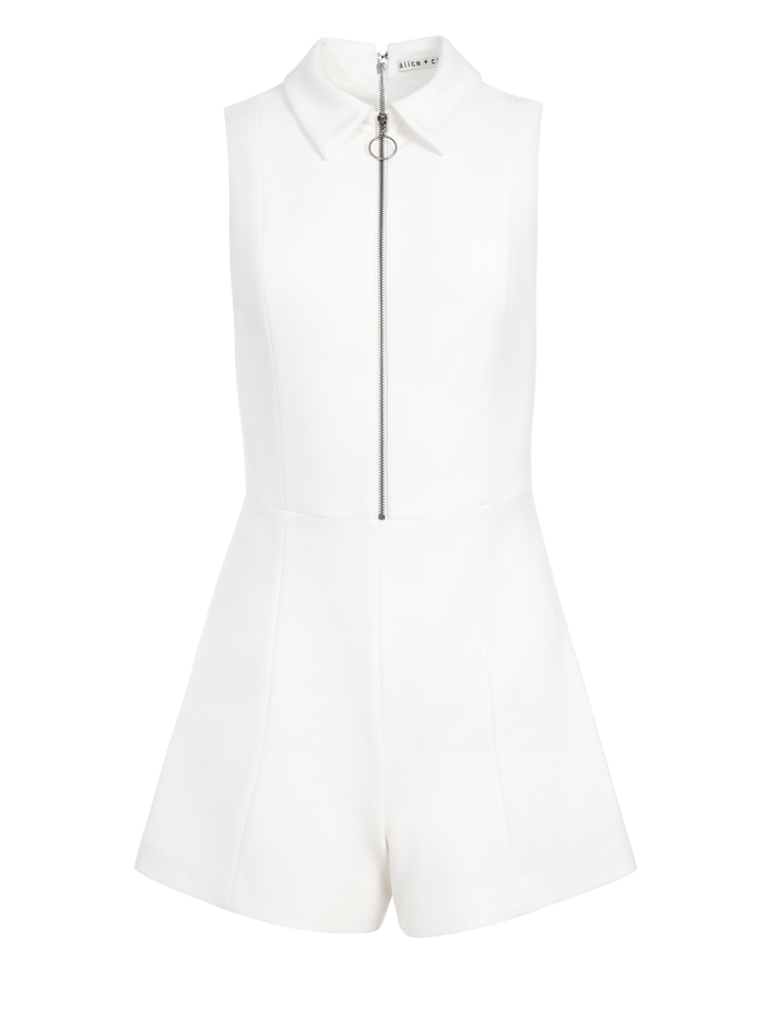 NELSON COLLARED ROMPER - OFF WHITE image 5 - Alice And Olivia