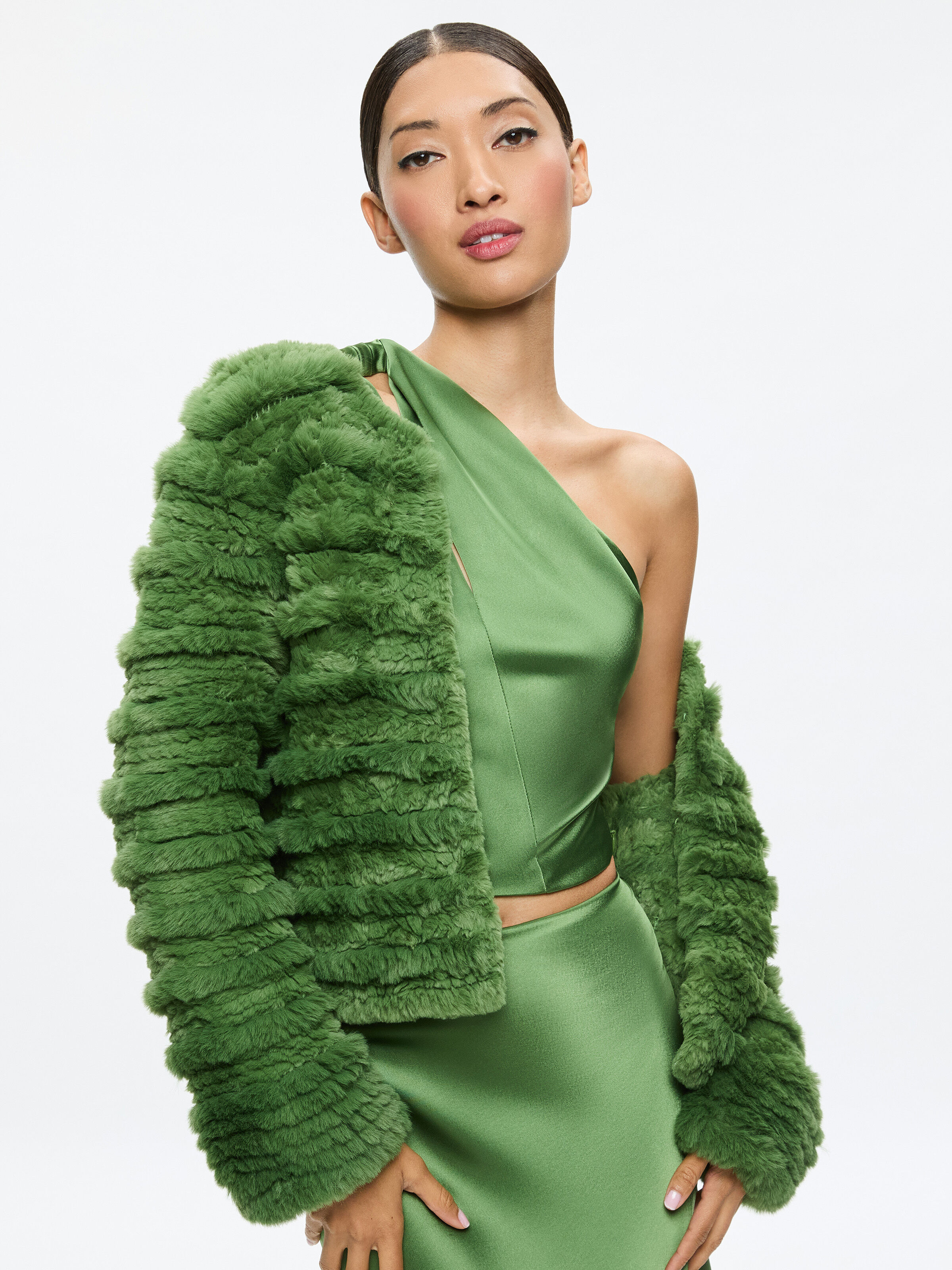 Alice and olivia fur jacket cheap