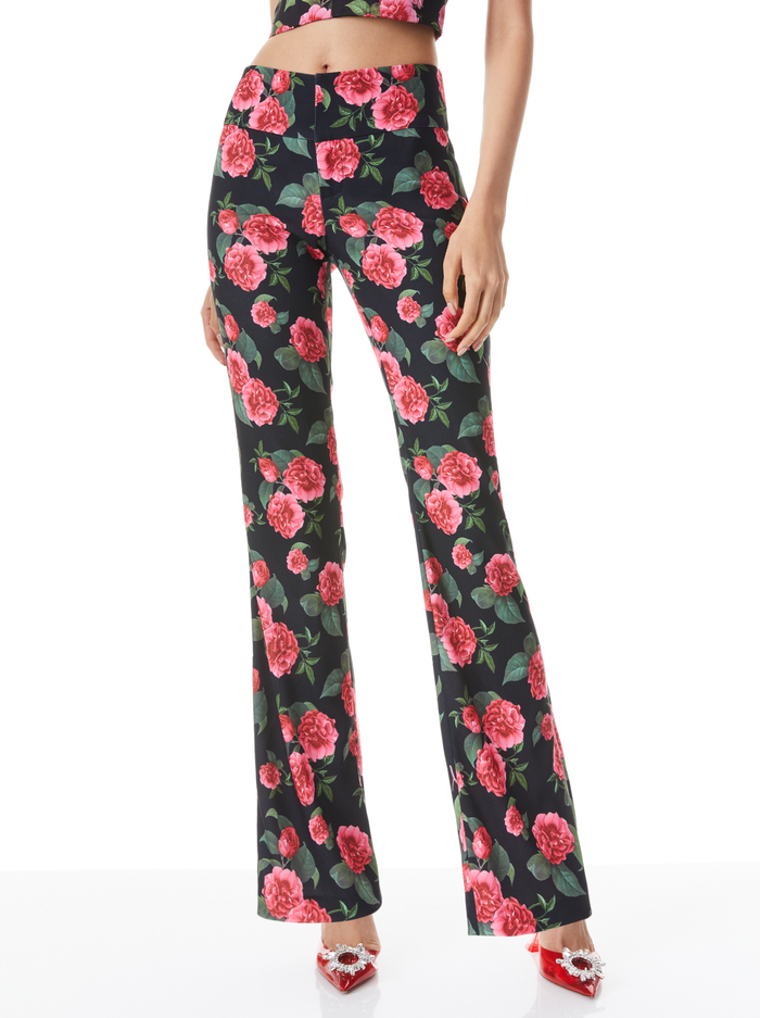 OLIVIA BOOTCUT PANT - CHERI FLORAL - Alice And Olivia