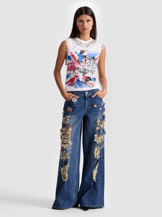 CAMBRIA VINTAGE-HARPER EMBELLISHED BAGGY JEAN