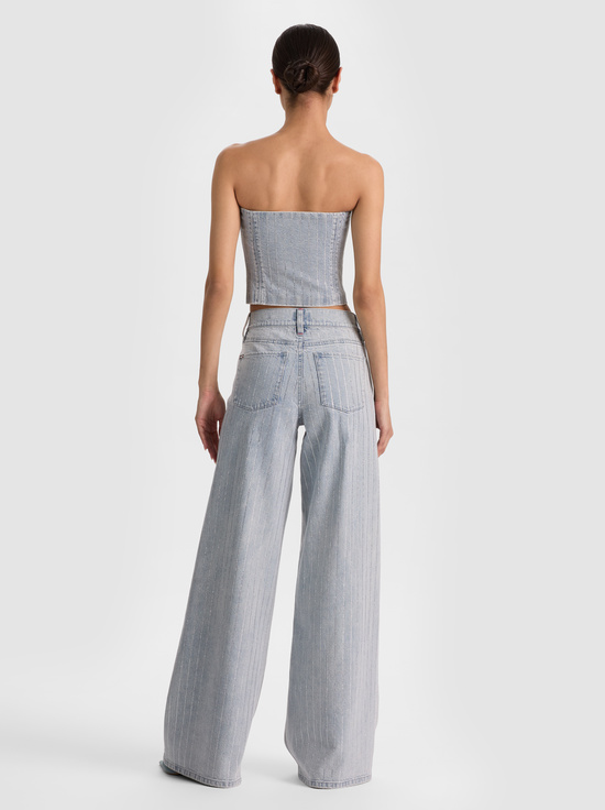 ROCKSTAR BLUE/CLEAR CRYSTAL PI-AMAZING EMBELLISHED JEAN