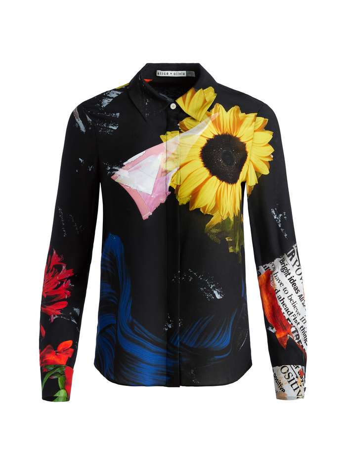WILLA SILK BLOUSE - AZALEA FLORAL image 5 - Alice And Olivia
