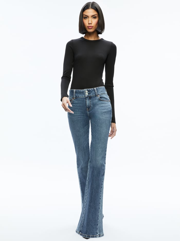 STACEY GODET BELL FLARE JEAN - TRUE BLUES DARK image 4 - Alice And Olivia