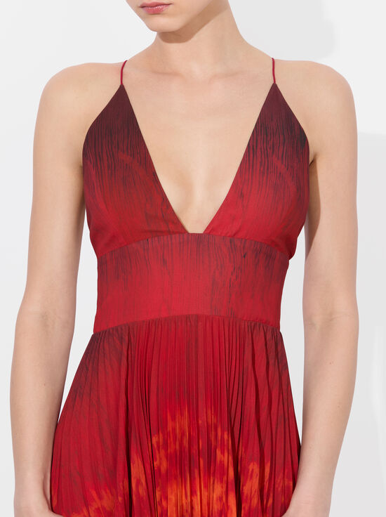 CRYSTAL TIE DYE-LAUREN PLEATED MAXI DRESS