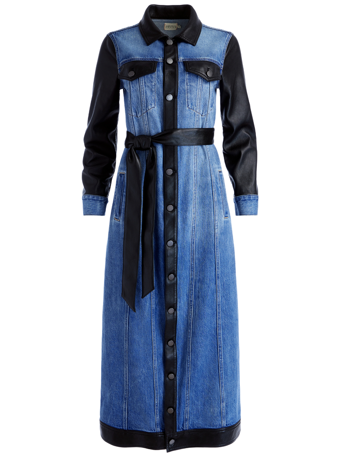 DARREN VEGAN LEATHER COMBINATION JACKET - BROOKLYN BLUE image 5 - Alice And Olivia