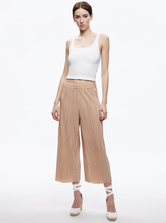 BENNY ELASTIC WAISTBAND ANKLE PANT - ALMOND image 2 - Alice And Olivia