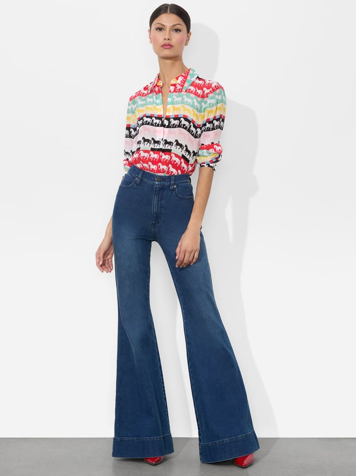 WILLA SILK BLOUSE - STALLION image 4 - Alice And Olivia